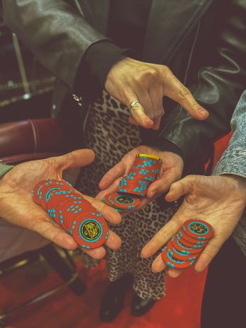 Casino Chips and Dice in Motion